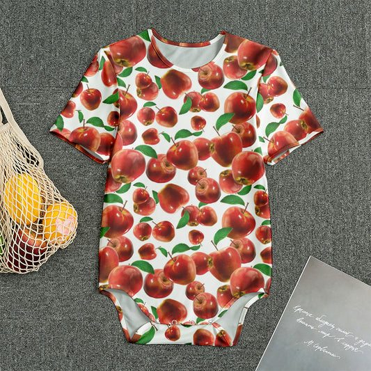 Red Apple Pattern Print Men's Bodysuit