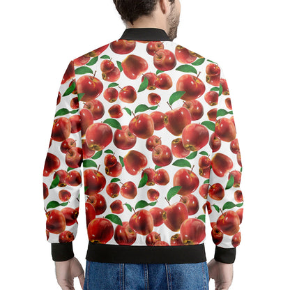 Red Apple Pattern Print Men's Bomber Jacket