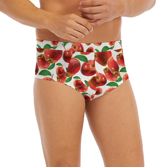 Red Apple Pattern Print Men's Briefs