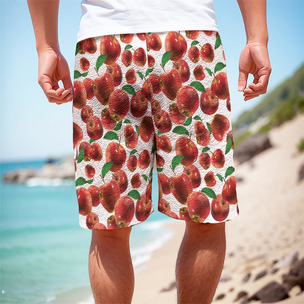 Red Apple Pattern Print Men's Cargo Shorts