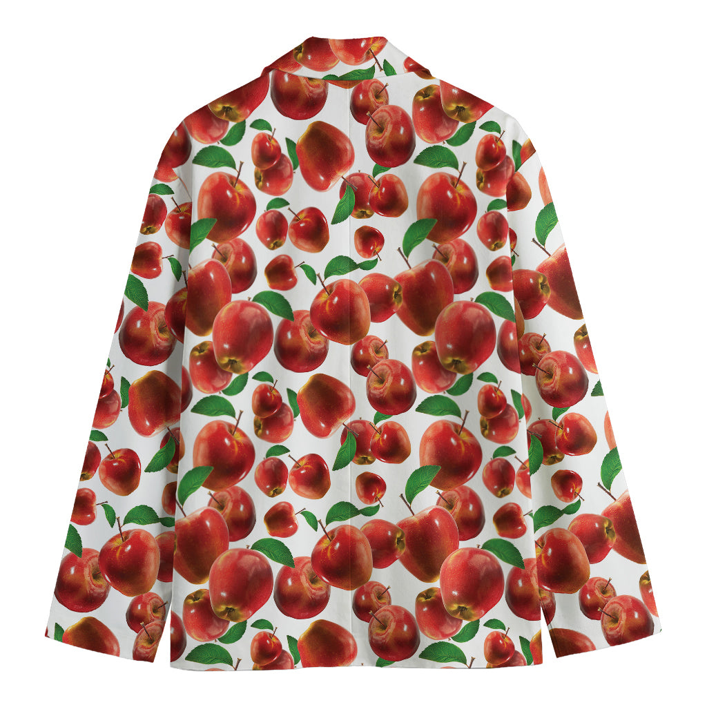 Red Apple Pattern Print Men's Cotton Blazer