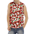 Red Apple Pattern Print Men's Fitness Tank Top