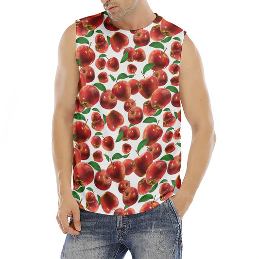 Red Apple Pattern Print Men's Fitness Tank Top