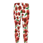 Red Apple Pattern Print Men's leggings