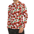Red Apple Pattern Print Men's Long Sleeve Rash Guard