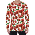 Red Apple Pattern Print Men's Long Sleeve T-Shirt