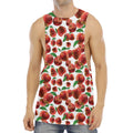 Red Apple Pattern Print Men's Muscle Tank Top