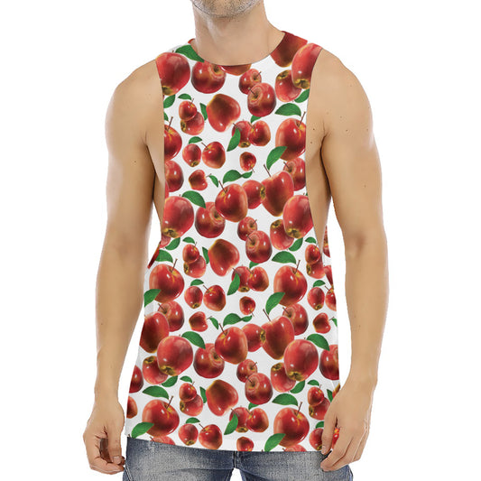 Red Apple Pattern Print Men's Muscle Tank Top