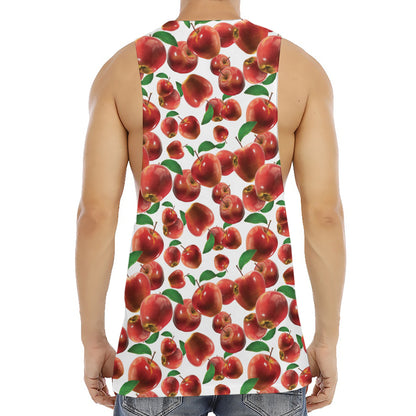 Red Apple Pattern Print Men's Muscle Tank Top