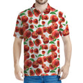 Red Apple Pattern Print Men's Polo Shirt