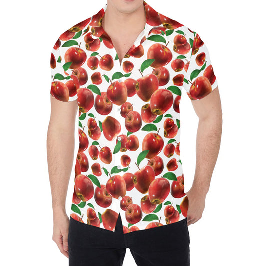 Red Apple Pattern Print Men's Shirt