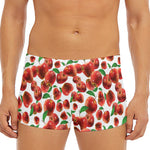 Red Apple Pattern Print Men's Short Boxer Briefs