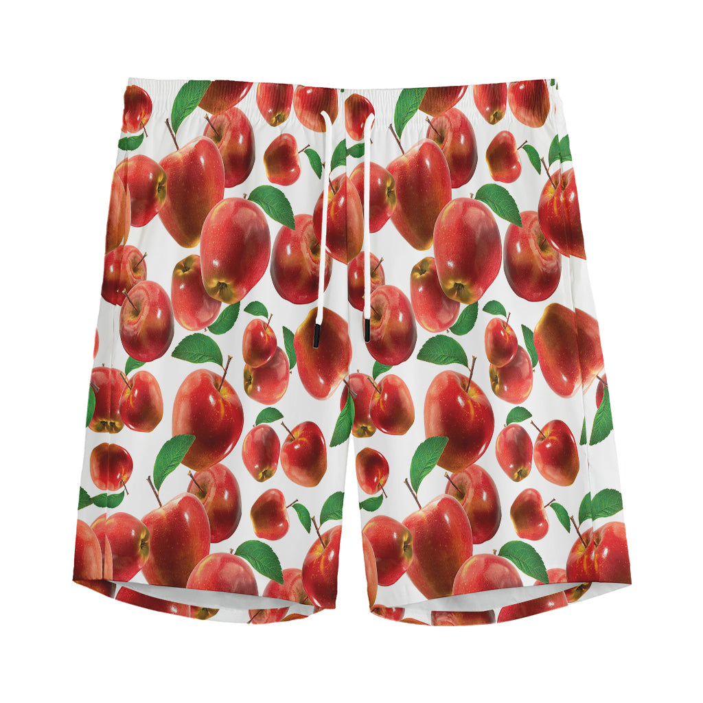 Red Apple Pattern Print Men's Sports Shorts