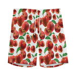 Red Apple Pattern Print Men's Sports Shorts