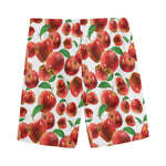 Red Apple Pattern Print Men's Sports Shorts