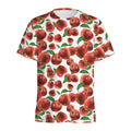 Red Apple Pattern Print Men's Athletic T-Shirt