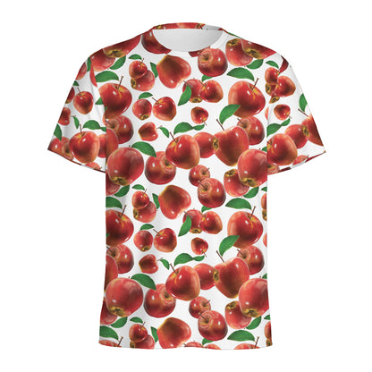 Red Apple Pattern Print Men's Sports T-Shirt