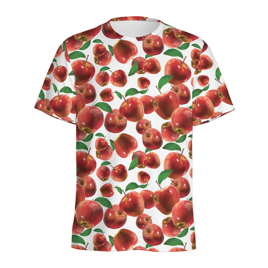 Red Apple Pattern Print Men's Sports T-Shirt