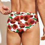 Red Apple Pattern Print Men's Swim Briefs