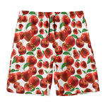 Red Apple Pattern Print Men's Swim Trunks