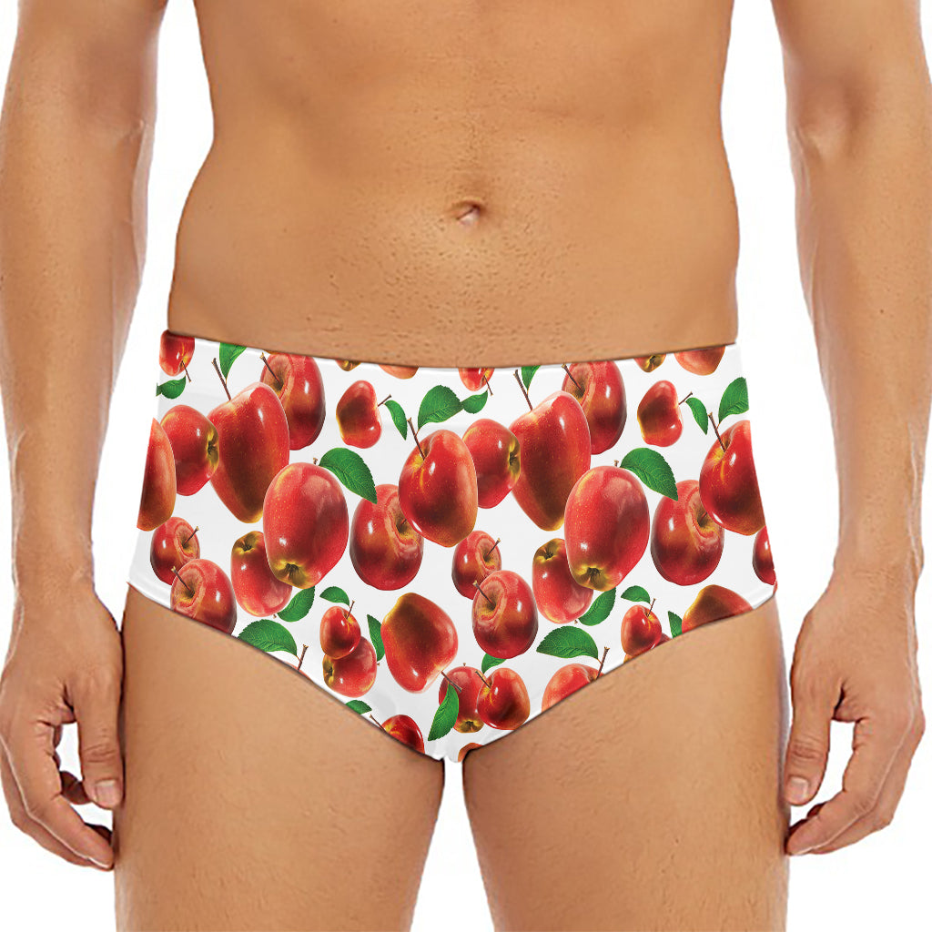 Red Apple Pattern Print Men's Triangle Swim Briefs