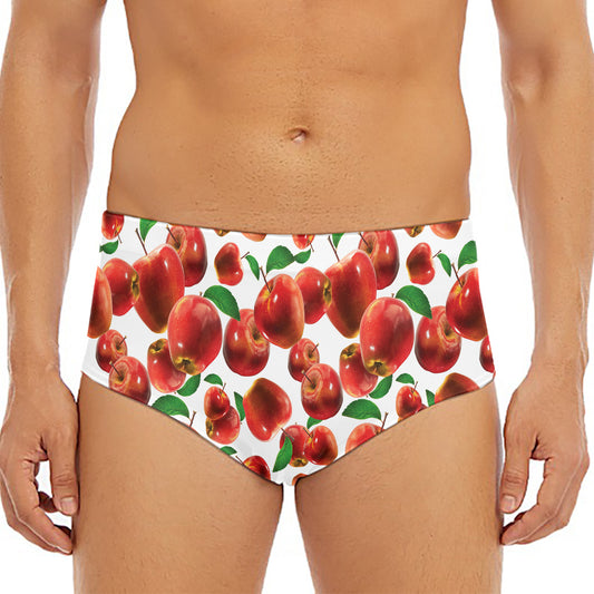 Red Apple Pattern Print Men's Triangle Swim Briefs