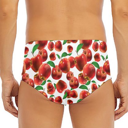 Red Apple Pattern Print Men's Triangle Swim Briefs