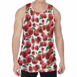 Red Apple Pattern Print Men's Velvet Tank Top