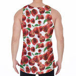 Red Apple Pattern Print Men's Velvet Tank Top