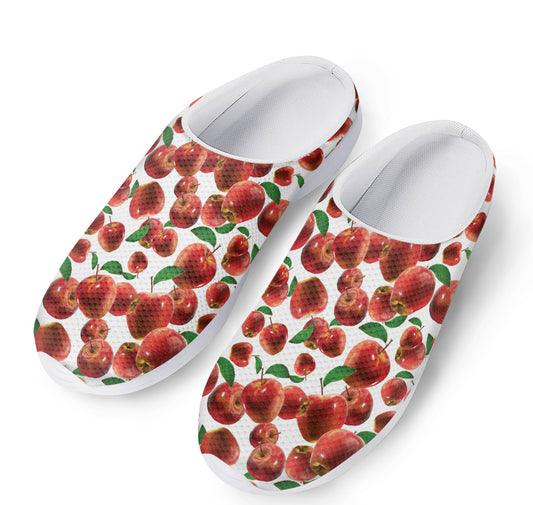 Red Apple Pattern Print Mesh Casual Shoes
