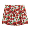 Red Apple Pattern Print Mesh Shorts