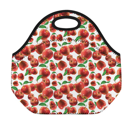 Red Apple Pattern Print Neoprene Lunch Bag
