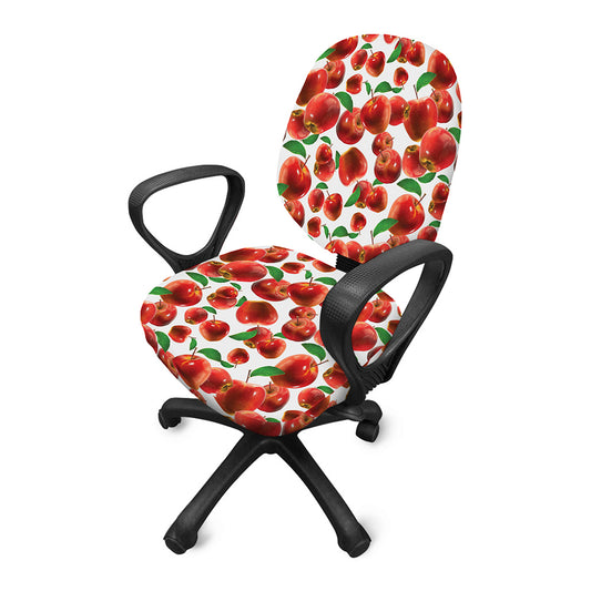 Red Apple Pattern Print Office Chair Cover