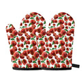 Red Apple Pattern Print Oven Mitts