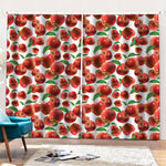 Red Apple Pattern Print Pencil Pleat Curtains