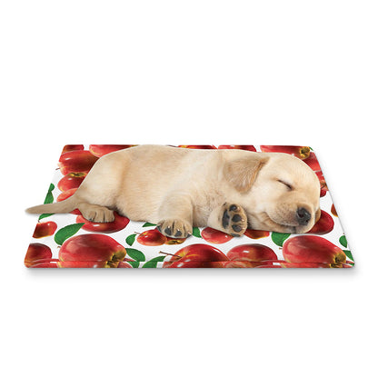 Red Apple Pattern Print Pet Cooling Mat Cover