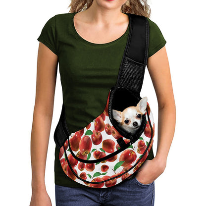 Red Apple Pattern Print Pet Sling Carrier