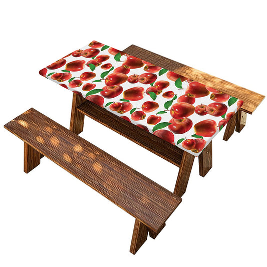 Red Apple Pattern Print Picnic Table Cover