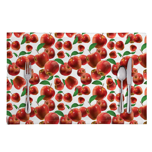 Red Apple Pattern Print Placemat