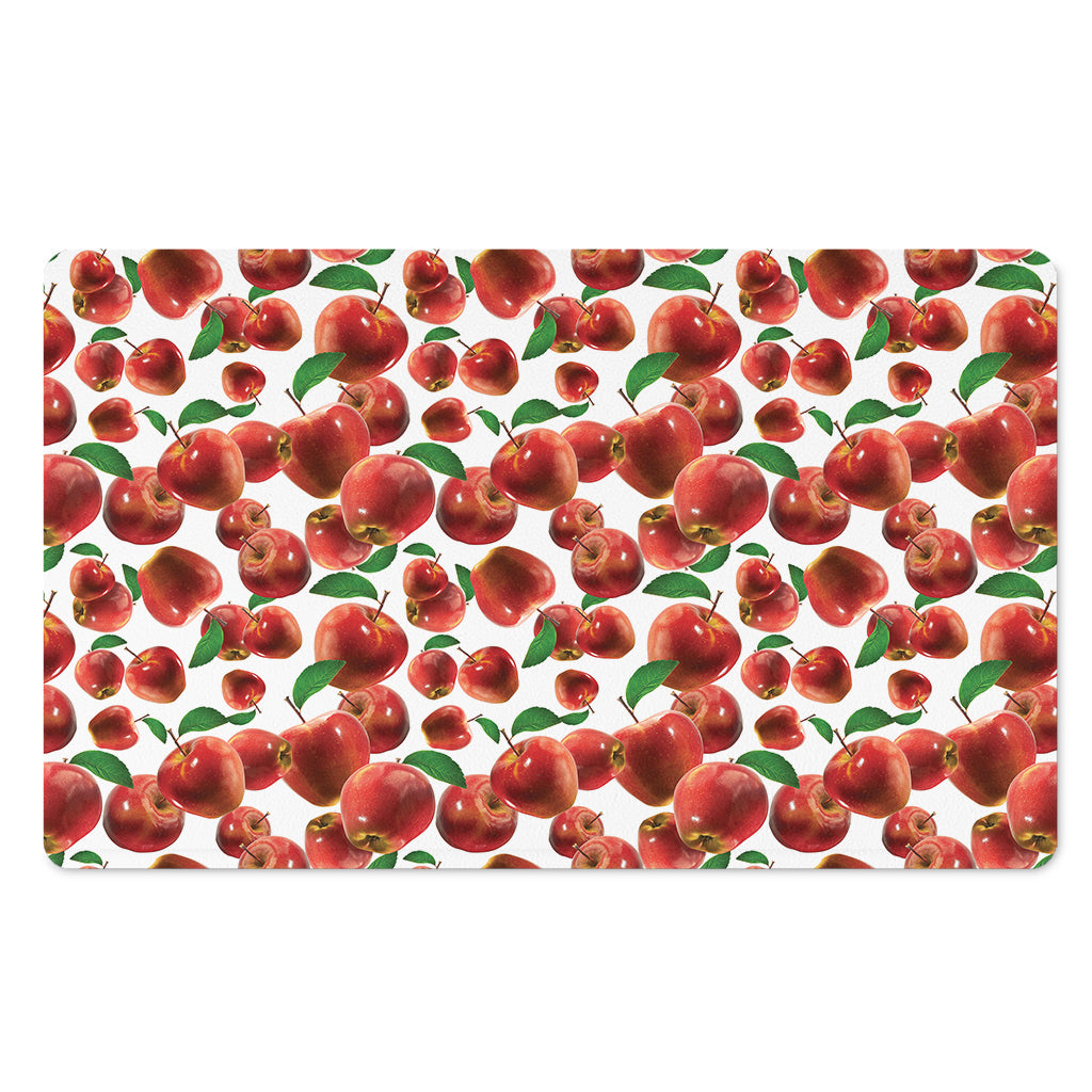 Red Apple Pattern Print Polyester Doormat