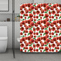 Red Apple Pattern Print Polyester Shower Curtain