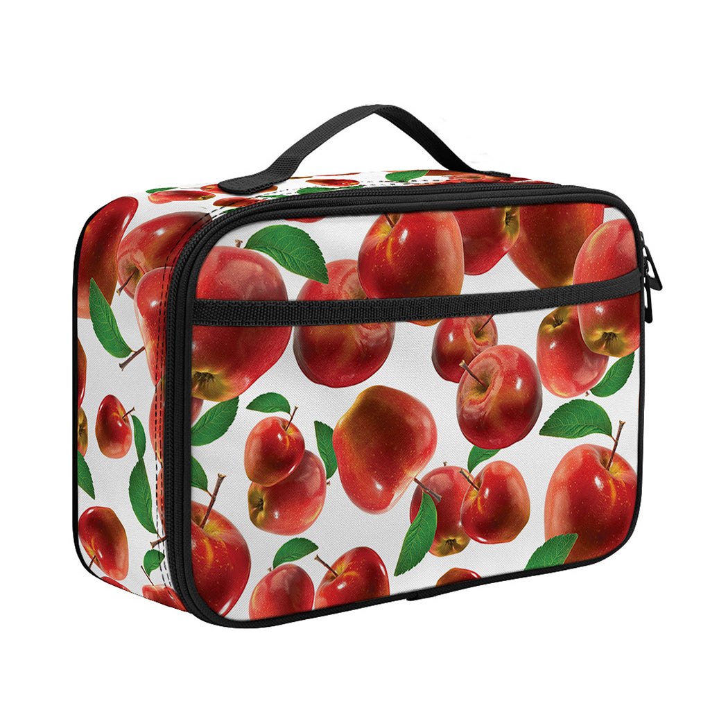 Red Apple Pattern Print Portable Lunch Bag