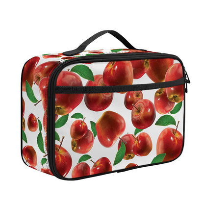 Red Apple Pattern Print Portable Lunch Bag