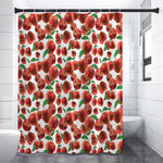 Red Apple Pattern Print Premium Shower Curtain
