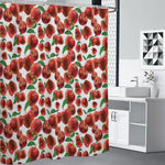 Red Apple Pattern Print Premium Shower Curtain