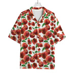Red Apple Pattern Print Rayon Hawaiian Shirt
