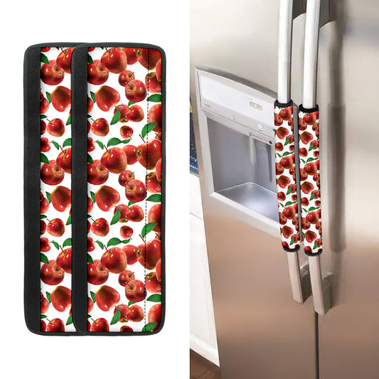 Red Apple Pattern Print Refrigerator Handle Covers