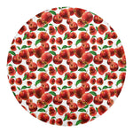 Red Apple Pattern Print Round Blanket