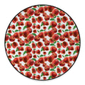 Red Apple Pattern Print Round Floor Mat
