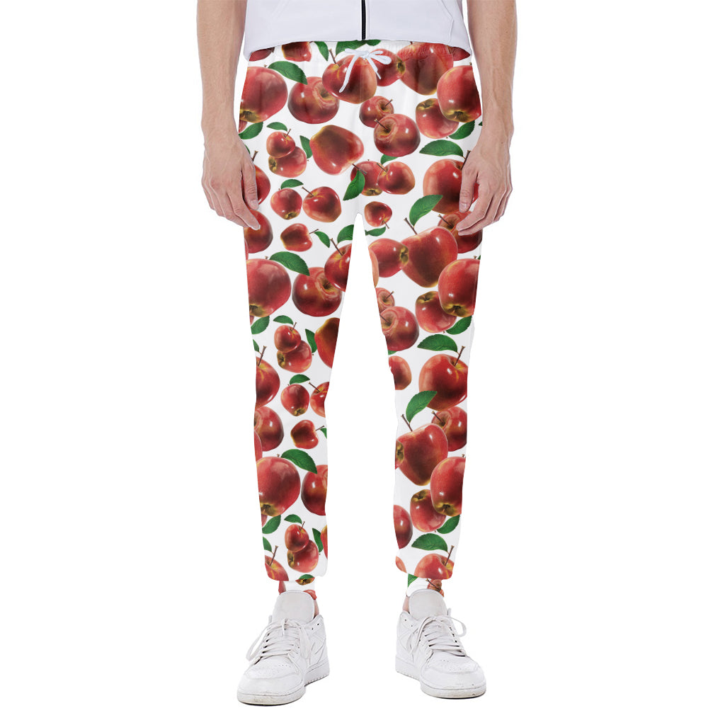 Red Apple Pattern Print Scuba Joggers
